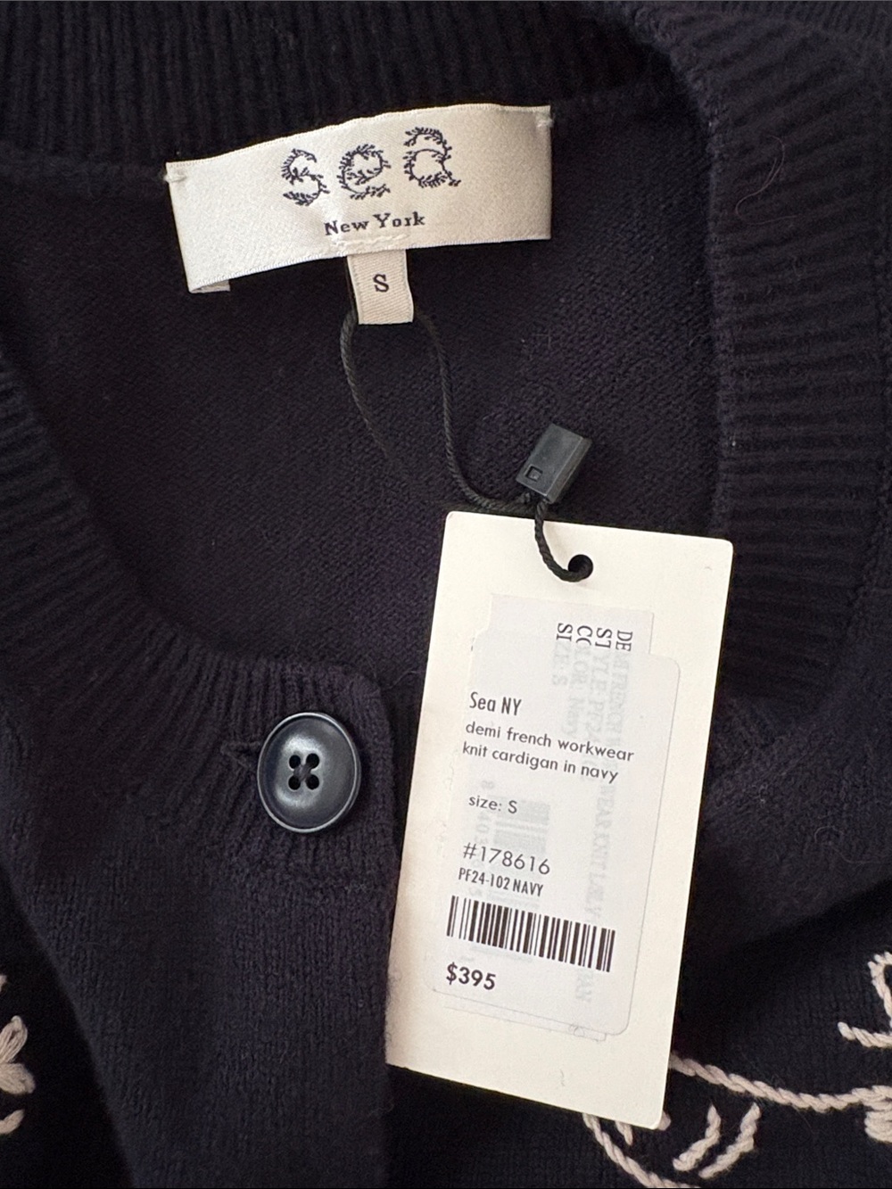 SEA NY Demi French Workwear Knit Cardigan - Picture 4 of 5